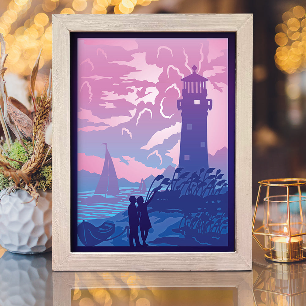 Lighthouse 5 – 3D Lightbox SVG File for Cricut & Silhouette