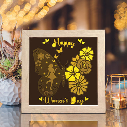 Happy Women's Day 4 – 3D Lightbox SVG File for Cricut & Silhouette
