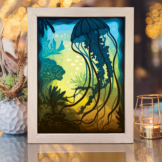 Jellyfish - 3D Animal Papercut Lightbox File - Cricut File - VEKTOR KRAFT