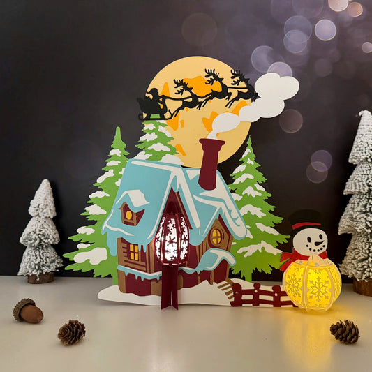 Christmas Village 2 - 3D Lantern File - Cricut File  - VEKTOR KRAFT