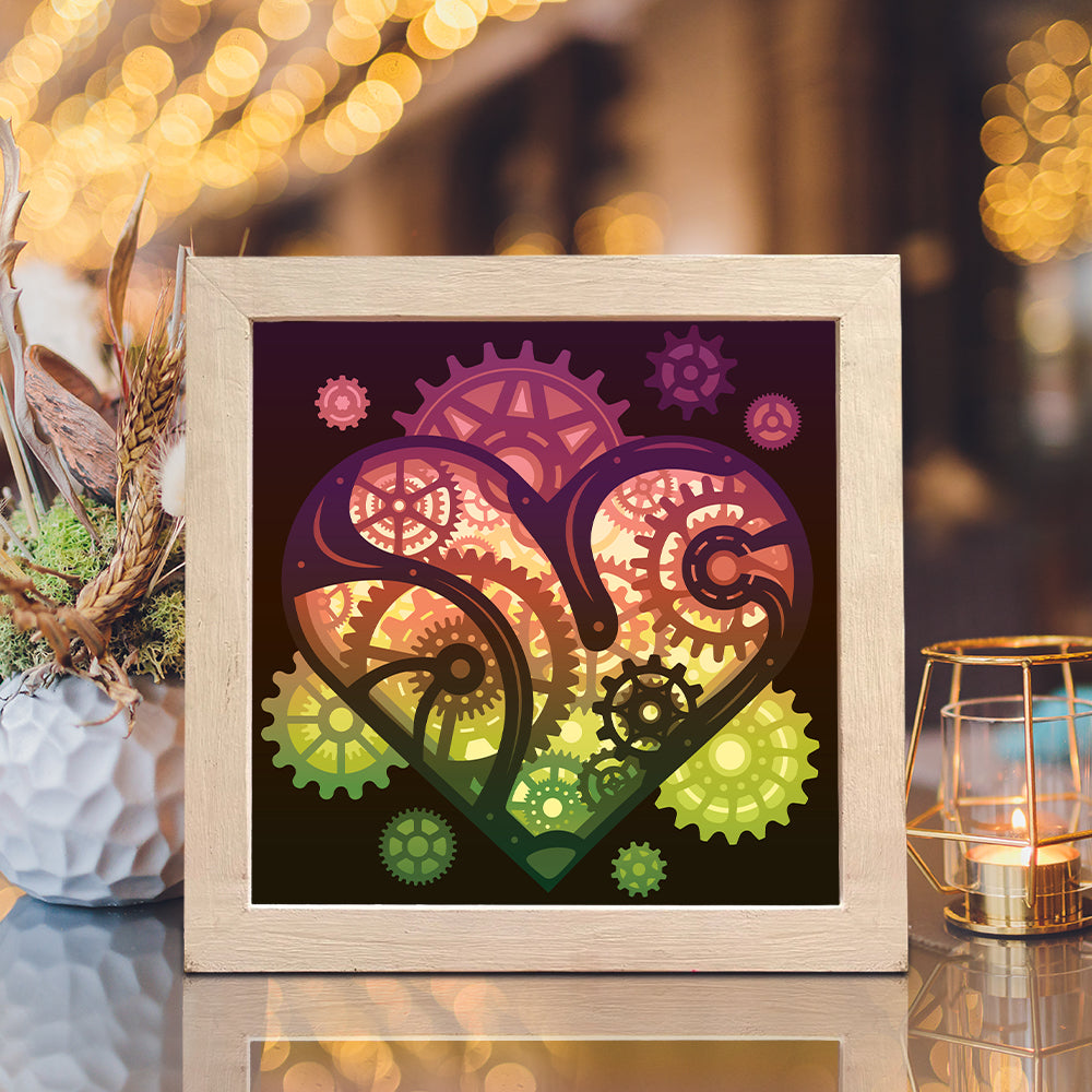 Heart Gear 4 – 3D Lightbox SVG File for Cricut & Silhouette
