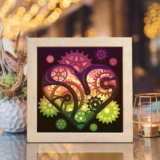 Heart Gear 4 - 3D Special Occasions Papercut Lightbox File - Cricut File - VEKTOR KRAFT