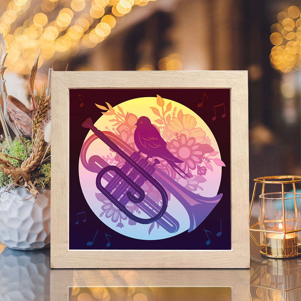 Trumpet – 3D Lightbox SVG File for Cricut & Silhouette