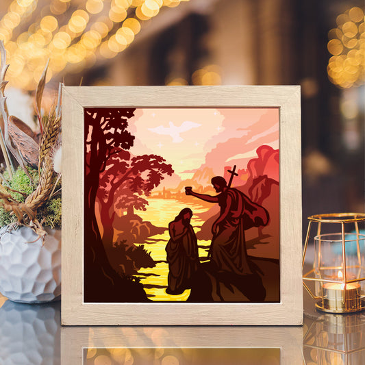 The Baptism in the Jordan – 3D Lightbox SVG File for Cricut & Silhouette
