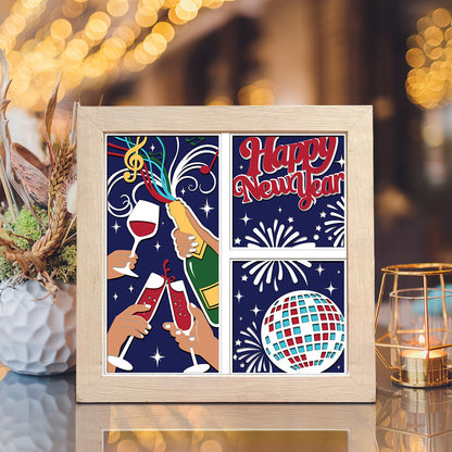 New Year Party – 3D Shadow Box SVG File for Cricut & Silhouette