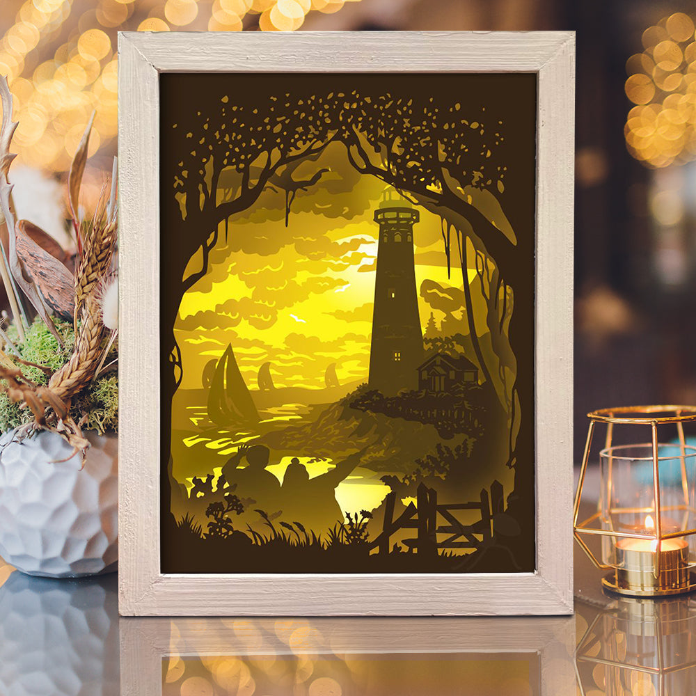 Lighthouse 2 – 3D Lightbox SVG File for Cricut & Silhouette