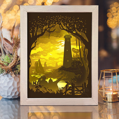 Lighthouse 2 – 3D Lightbox SVG File for Cricut & Silhouette