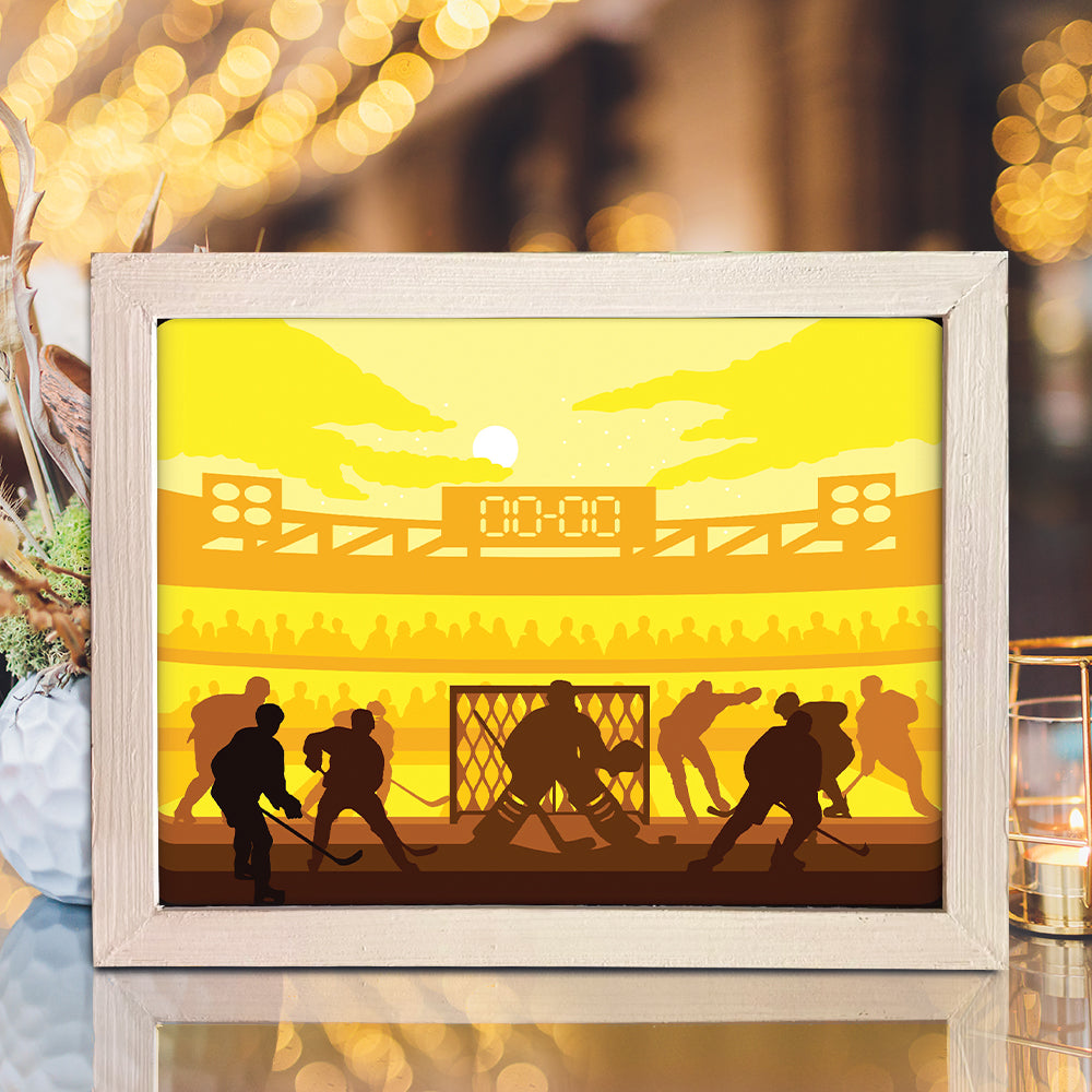 Hockey – 3D Lightbox SVG File for Cricut & Silhouette