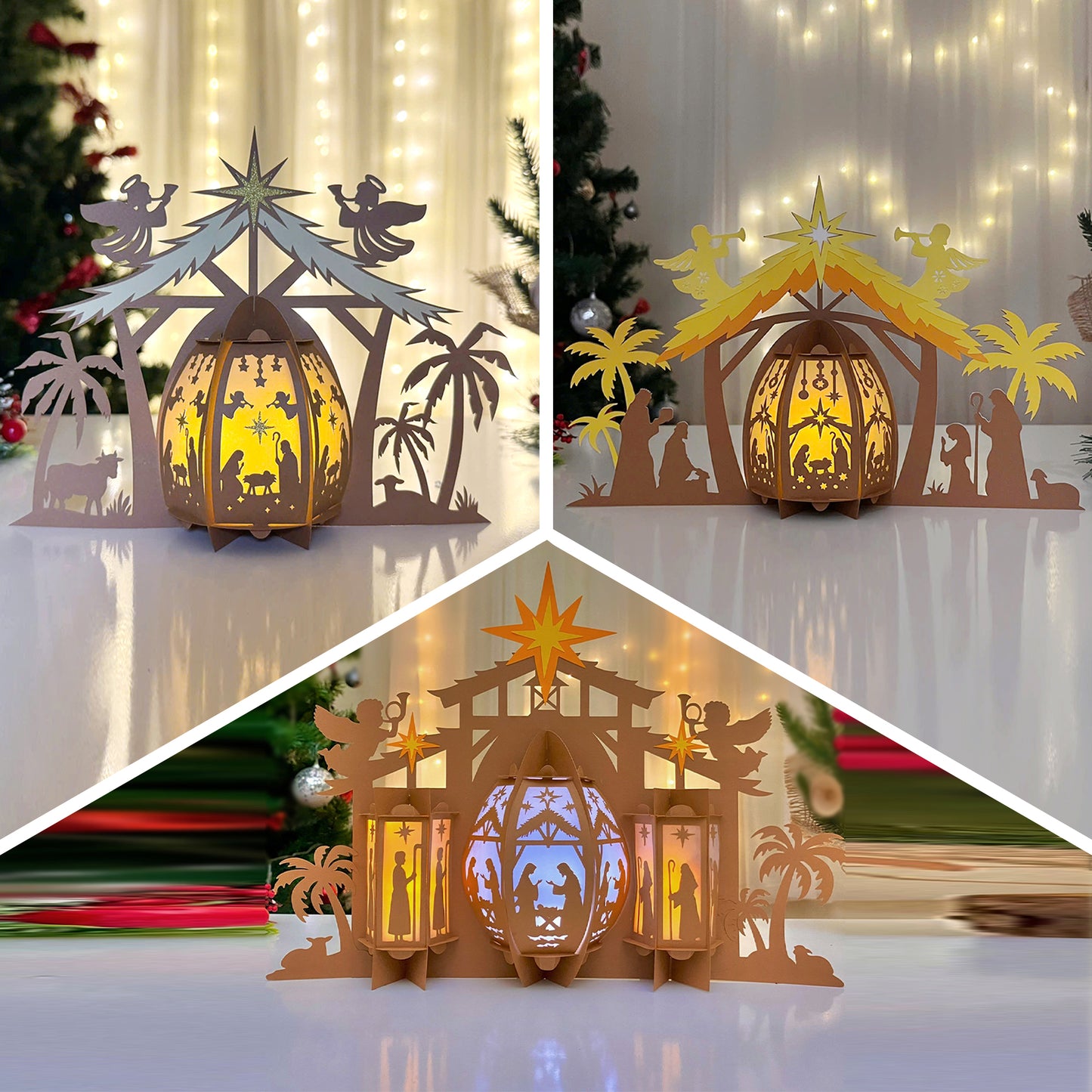 Pack 3 Nativity Scene - 3D Christmas Lantern File - Cricut File  - VEKTOR KRAFT