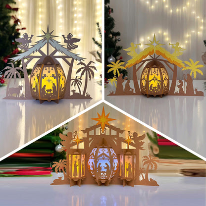 Pack 3 Nativity Scene - 3D Christmas Lantern File - Cricut File  - VEKTOR KRAFT