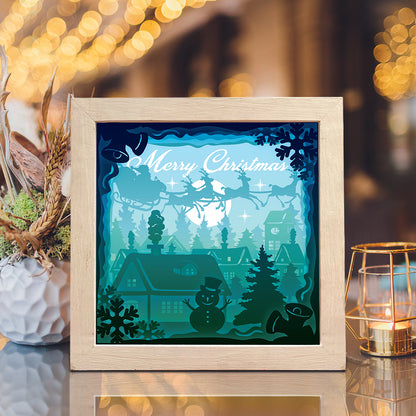 Merry Christmas 9 Square – 3D Lightbox SVG File for Cricut & Silhouette