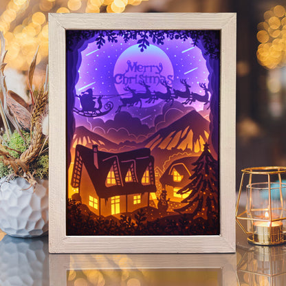 Merry Christmas 6 – 3D Lightbox SVG File for Cricut & Silhouette