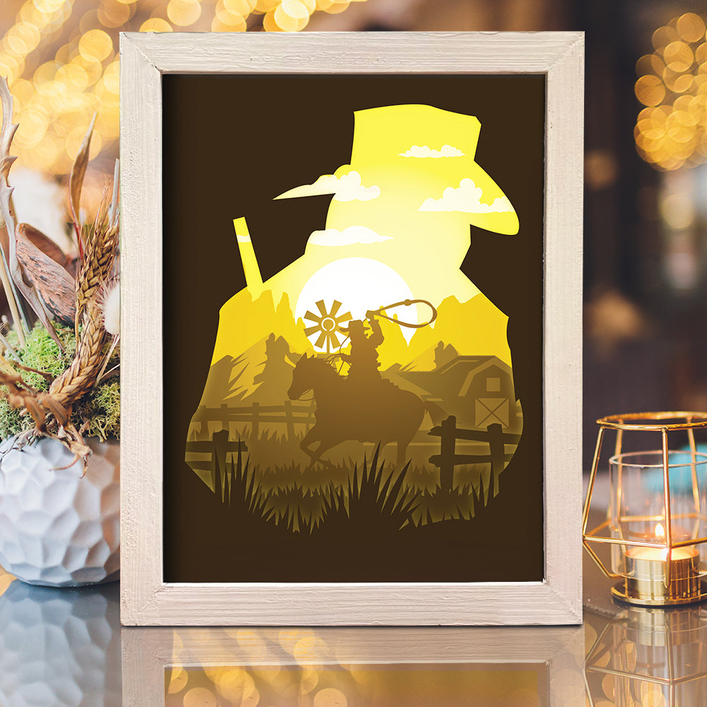 Cowboy 1 – 3D Lightbox SVG File for Cricut & Silhouette