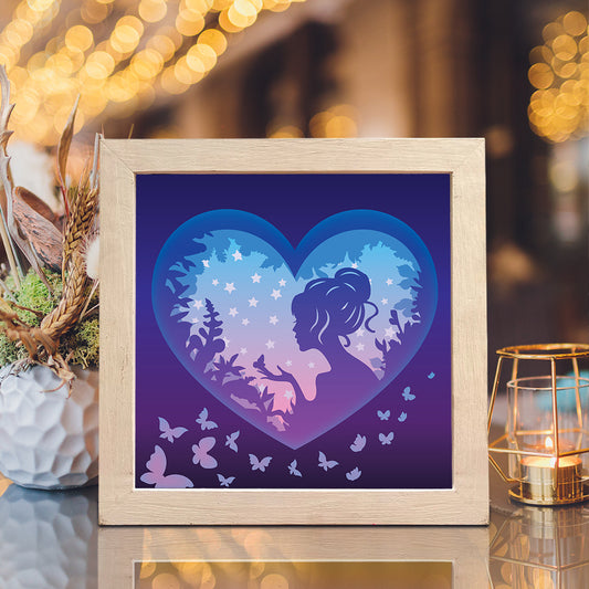 Women Heart - 3D Special Occasions Papercut Lightbox File - Cricut File - VEKTOR KRAFT