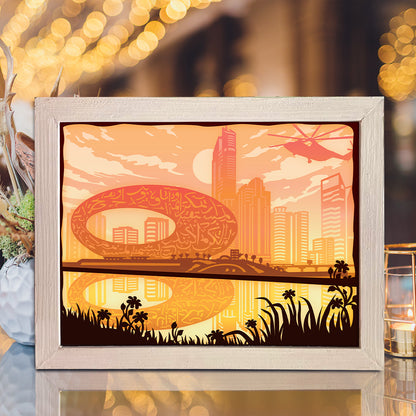 Dubai Skyline – 3D Lightbox SVG File for Cricut & Silhouette