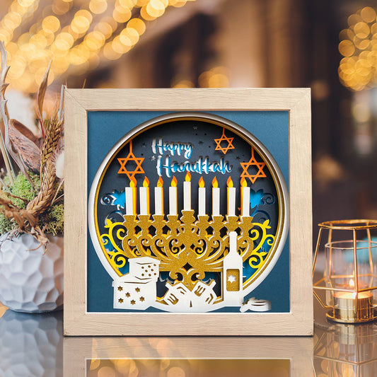 Hanukkah – 3D Shadow Box SVG File for Cricut & Silhouette