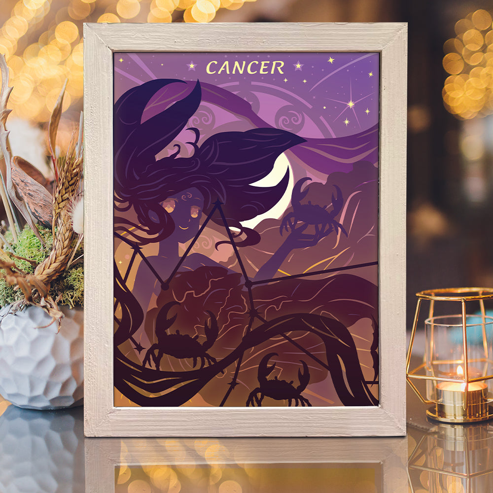 Zodiac Cancer – 3D Lightbox SVG File for Cricut & Silhouette
