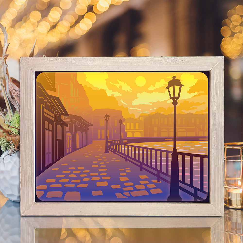 Old Street Lantern 1 – 3D Lightbox SVG File for Cricut & Silhouette