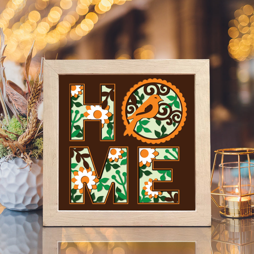 Home Bird – 3D Paper Cut Shadow Box File - Cricut File - (8x8 inches) - VEKTOR KRAFT