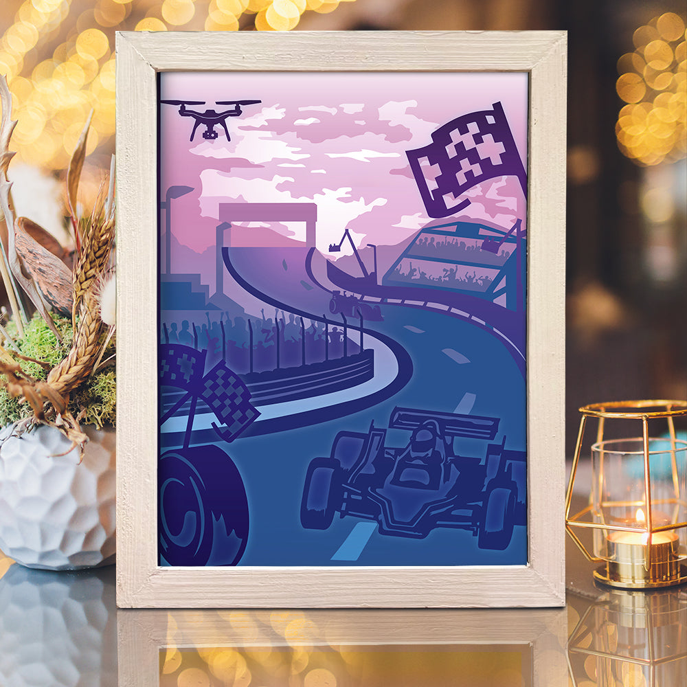 Racing 1 – 3D Lightbox SVG File for Cricut & Silhouette