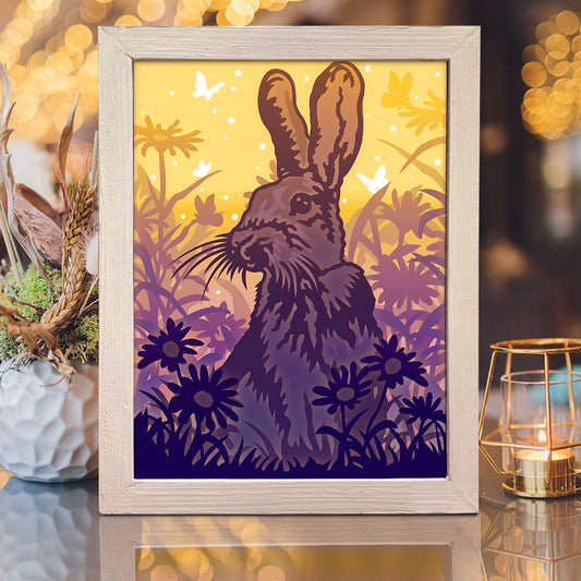 Rabbits 2 - 3D Animal Papercut Lightbox File - Cricut File - VEKTOR KRAFT