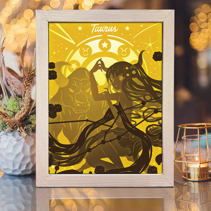 Zodiac Taurus – 3D Lightbox SVG File for Cricut & Silhouette