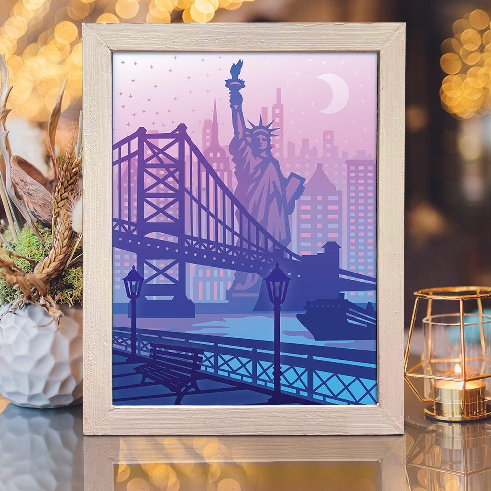 New York 2 – 3D Lightbox SVG File for Cricut & Silhouette