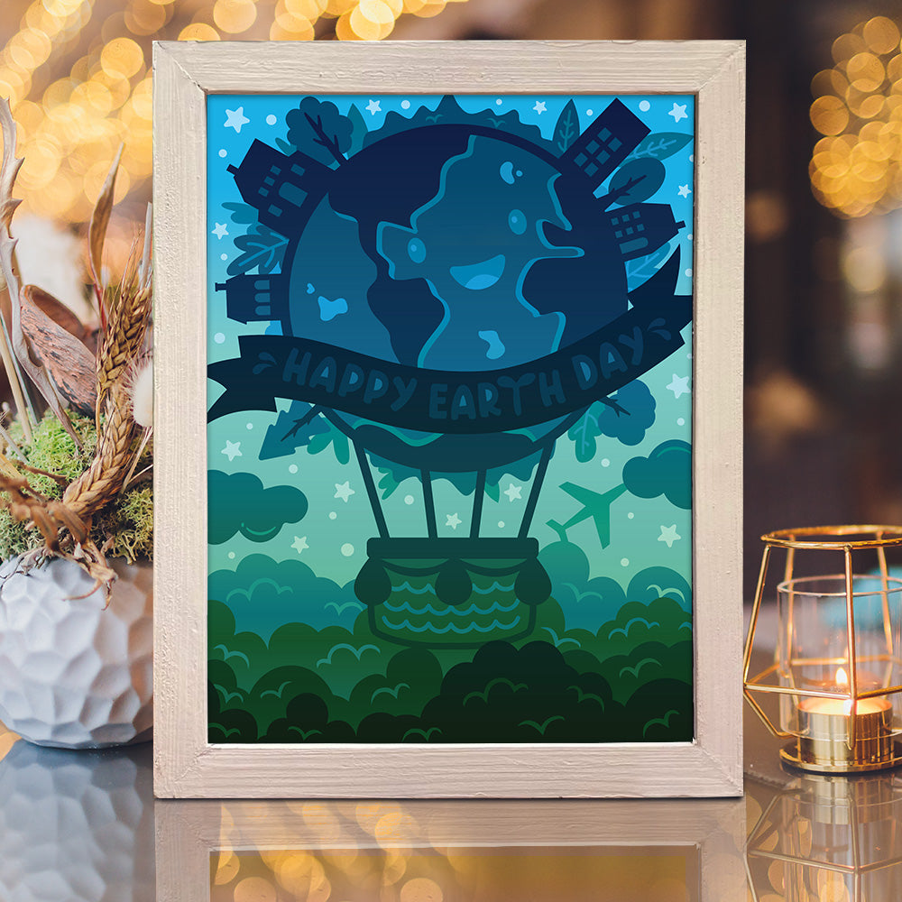 Earth Day 3 – 3D Lightbox SVG File for Cricut & Silhouette