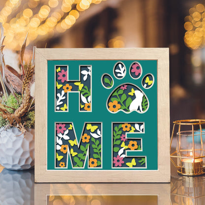 Cat Paw Home – 3D Shadow Box SVG File for Cricut & Silhouette