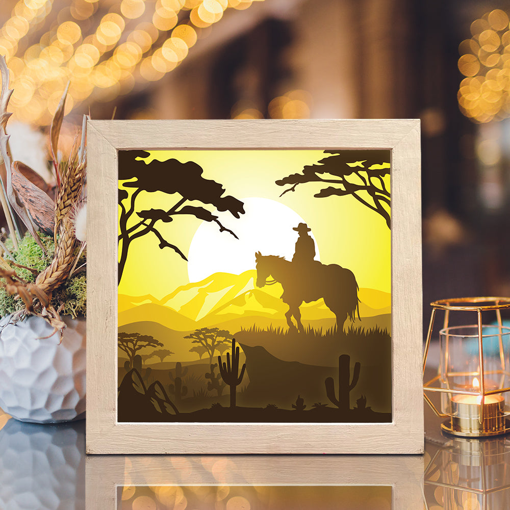 Cowboy 2 – 3D Lightbox SVG File for Cricut & Silhouette
