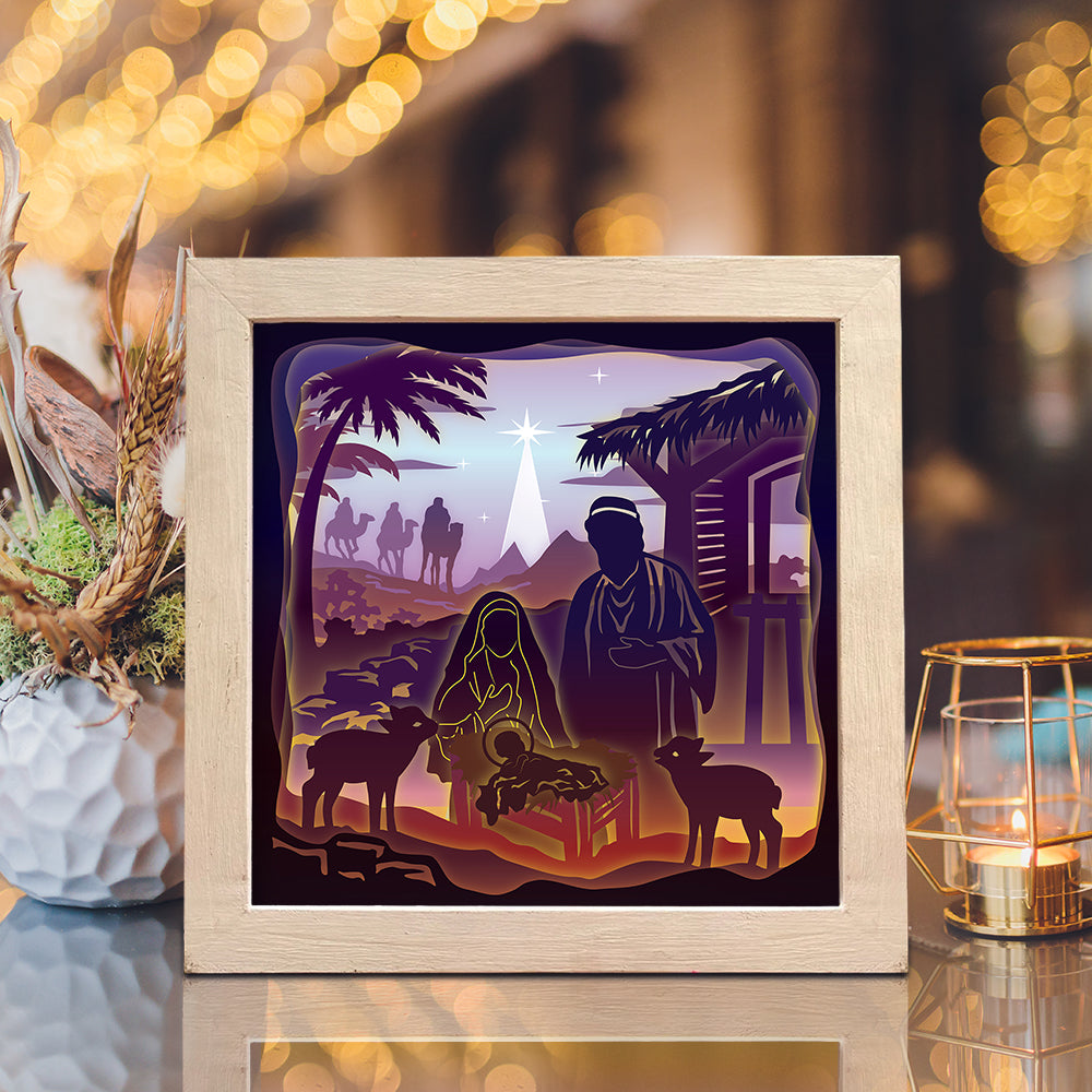 Jesus 3 Square – 3D Lightbox SVG File for Cricut & Silhouette