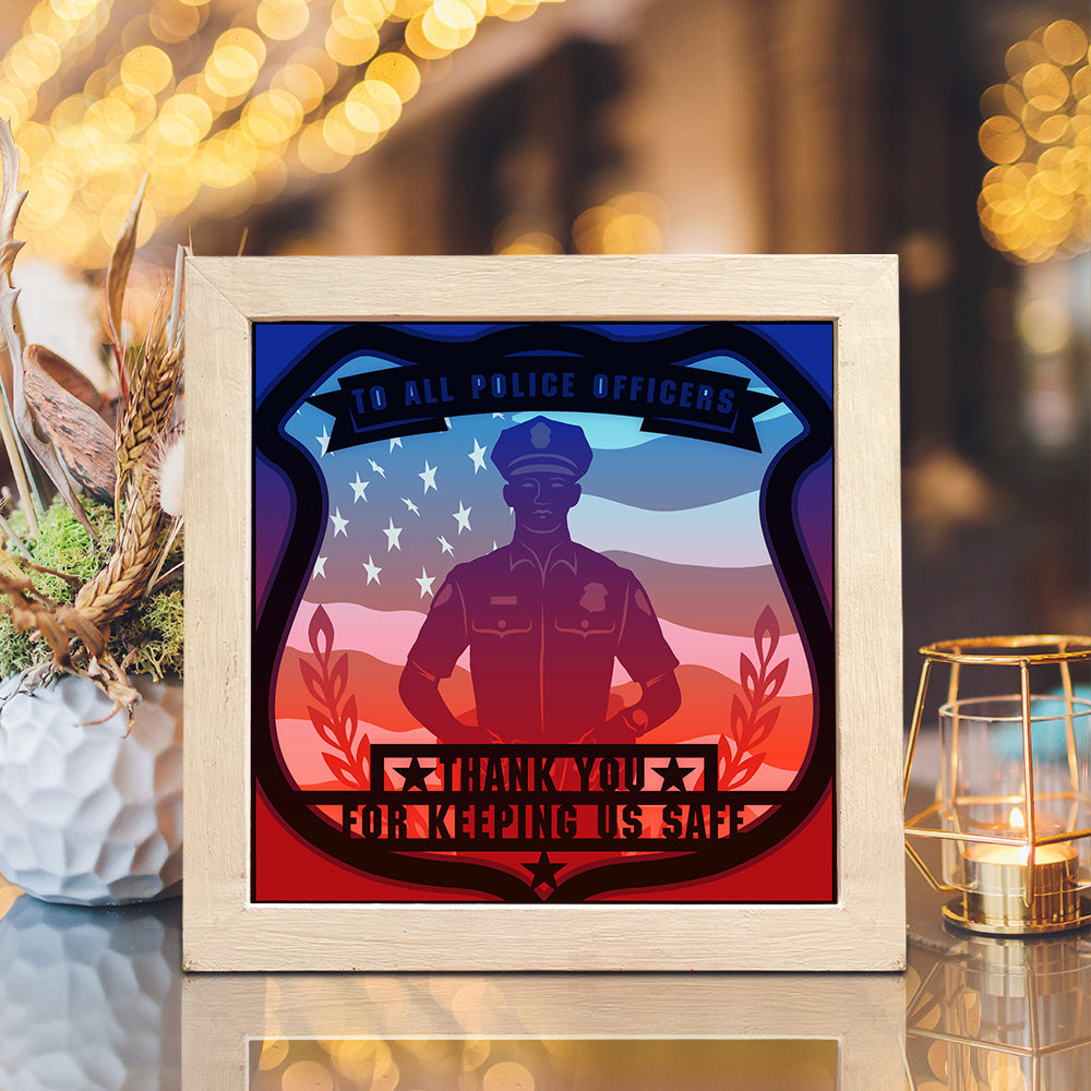 Police Officer – 3D Lightbox SVG File for Cricut & Silhouette