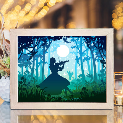 A Girl Playing Violin – 3D Lightbox SVG File for Cricut & Silhouette