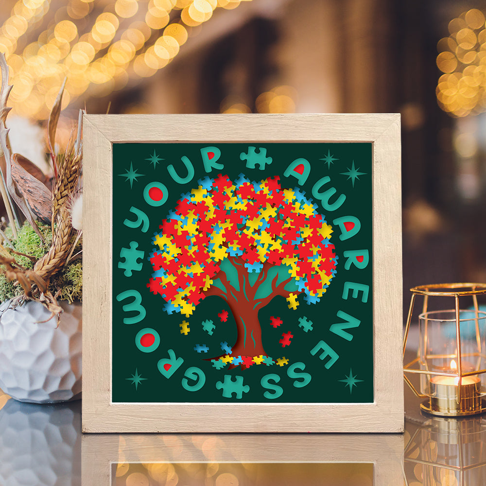 Autism Awareness – 3D Lightbox SVG File for Cricut & Silhouette