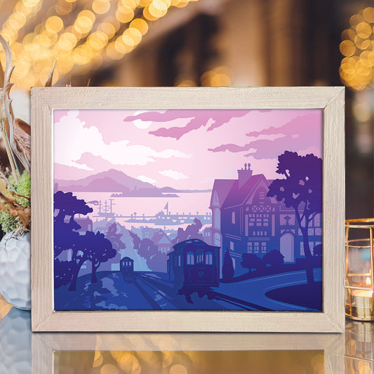 Train Station – 3D Lightbox SVG File for Cricut & Silhouette