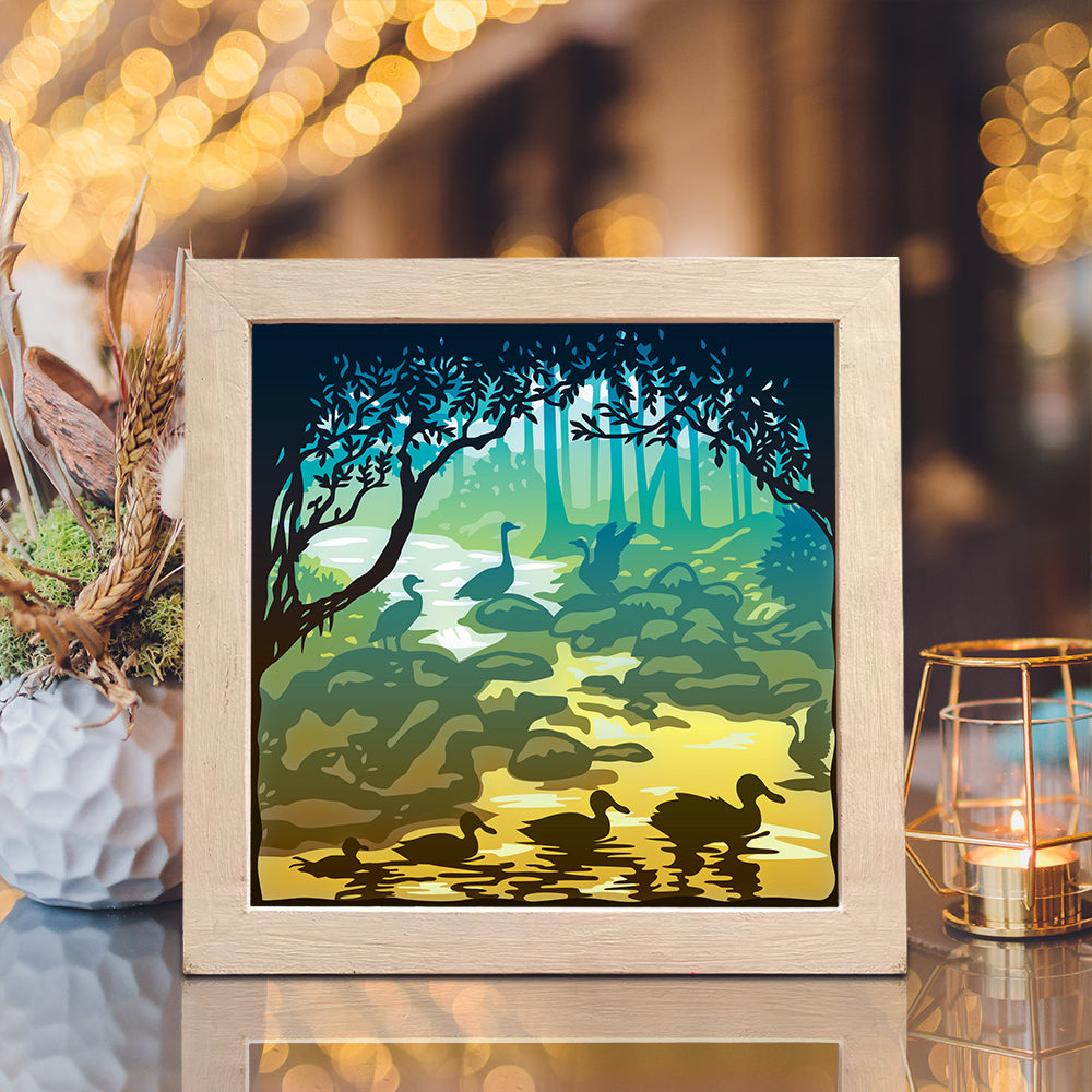 Ducks – 3D Lightbox SVG File for Cricut & Silhouette