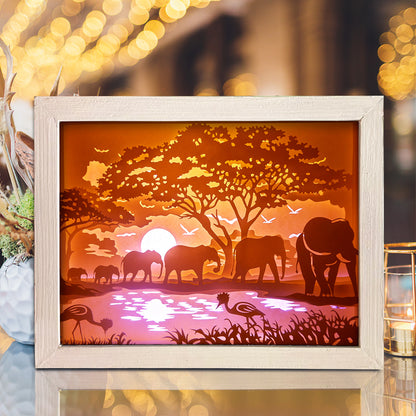 Elephant 1 – 3D Lightbox SVG File for Cricut & Silhouette