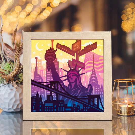 New York 3 - 3D Landscape Papercut Lightbox File - Cricut File - VEKTOR KRAFT
