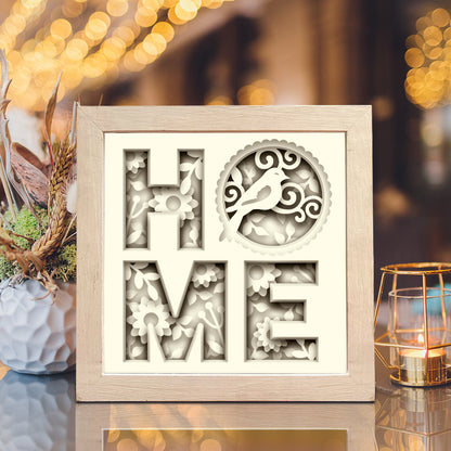 Home Bird – 3D Paper Cut Shadow Box File - Cricut File - (8x8 inches) - VEKTOR KRAFT
