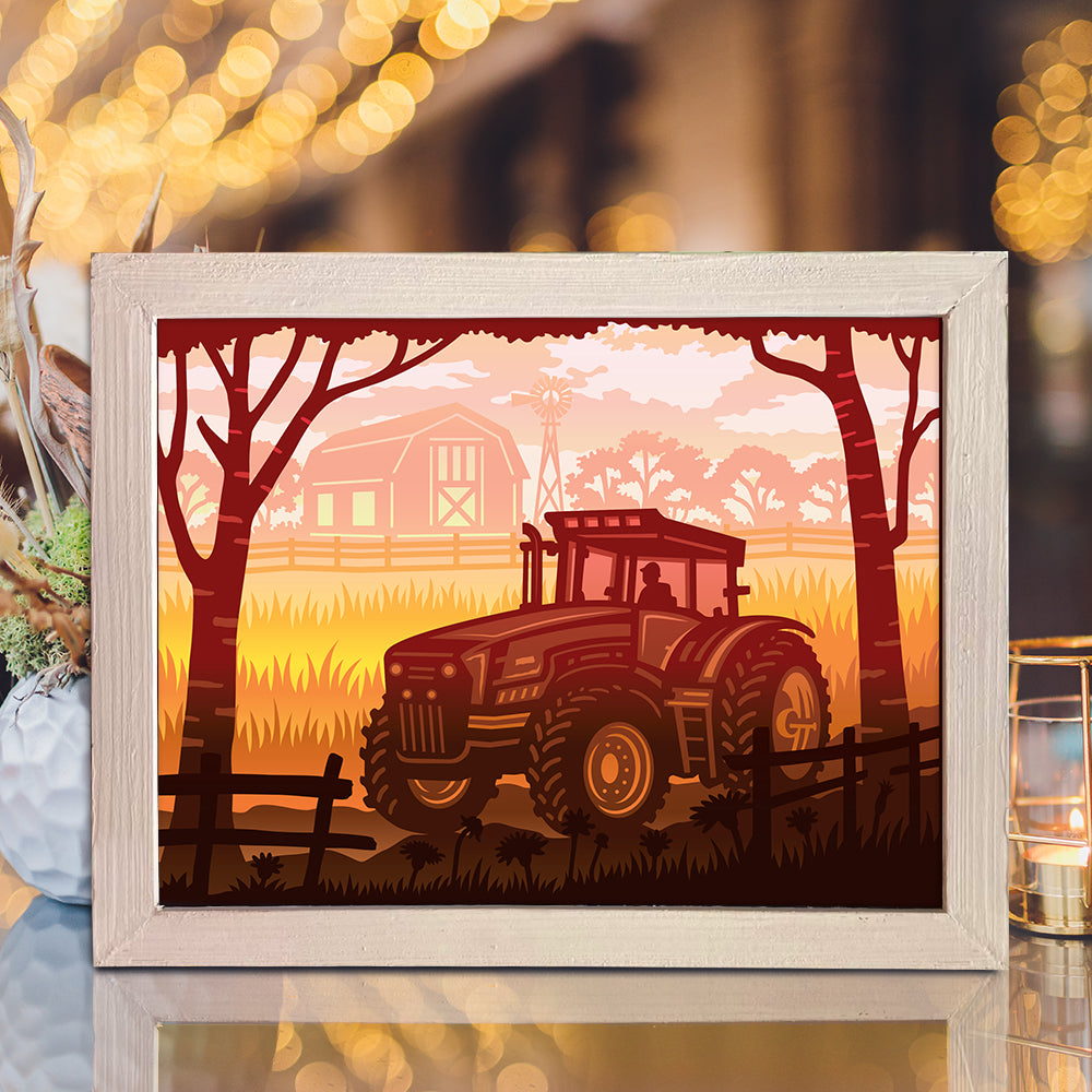 Tractor – 3D Lightbox SVG File for Cricut & Silhouette