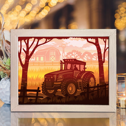 Tractor – 3D Lightbox SVG File for Cricut & Silhouette