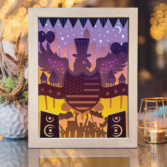 Independence Day US - 3D Special Occasions Papercut Lightbox File - Cricut File - VEKTOR KRAFT