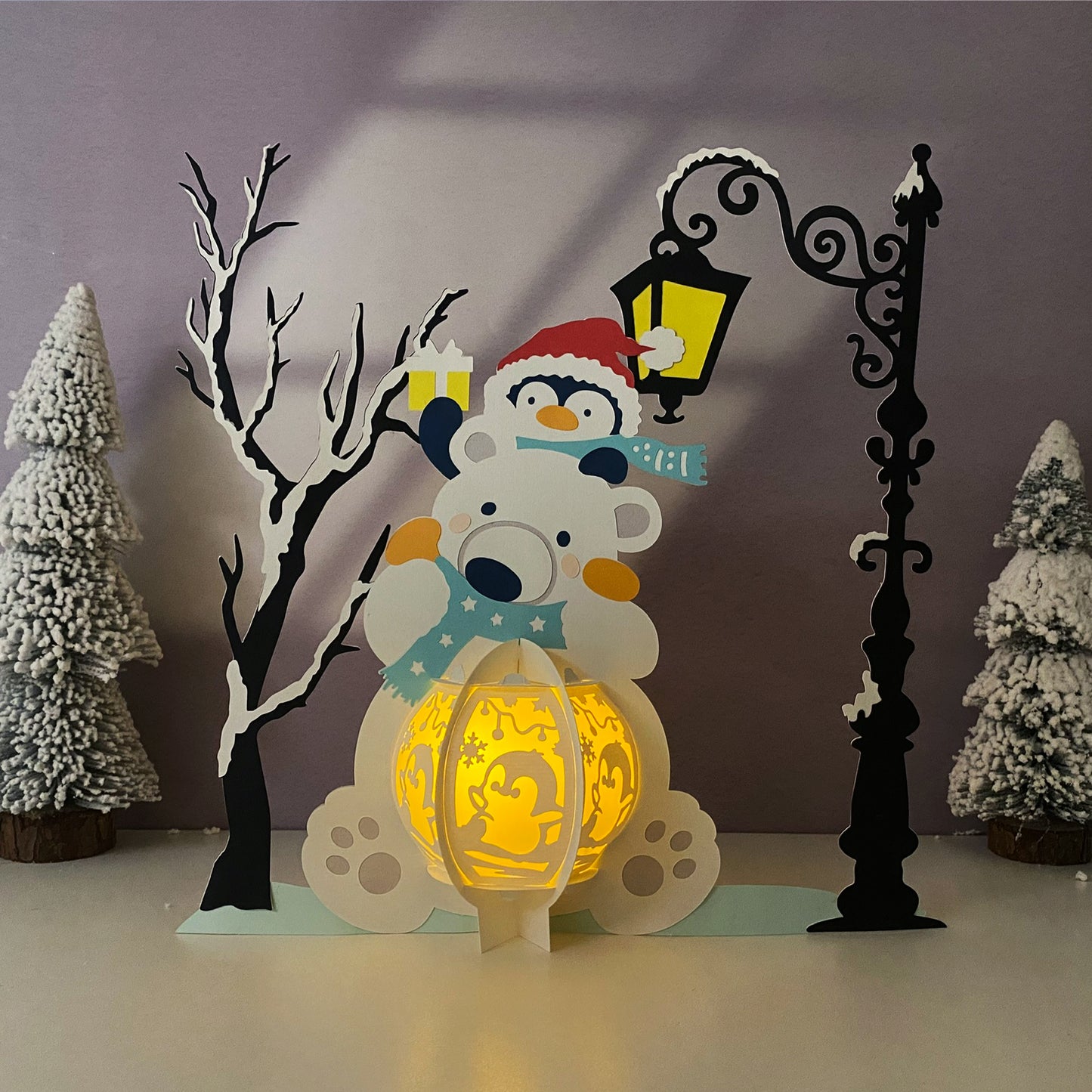 Polar Bear – 3D Lantern SVG File for Cricut & Silhouette