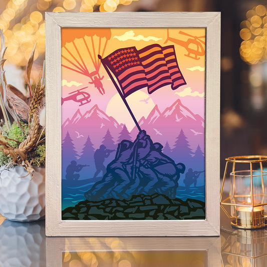Marines - 3D Special Occasions Papercut Lightbox File - Cricut File - VEKTOR KRAFT