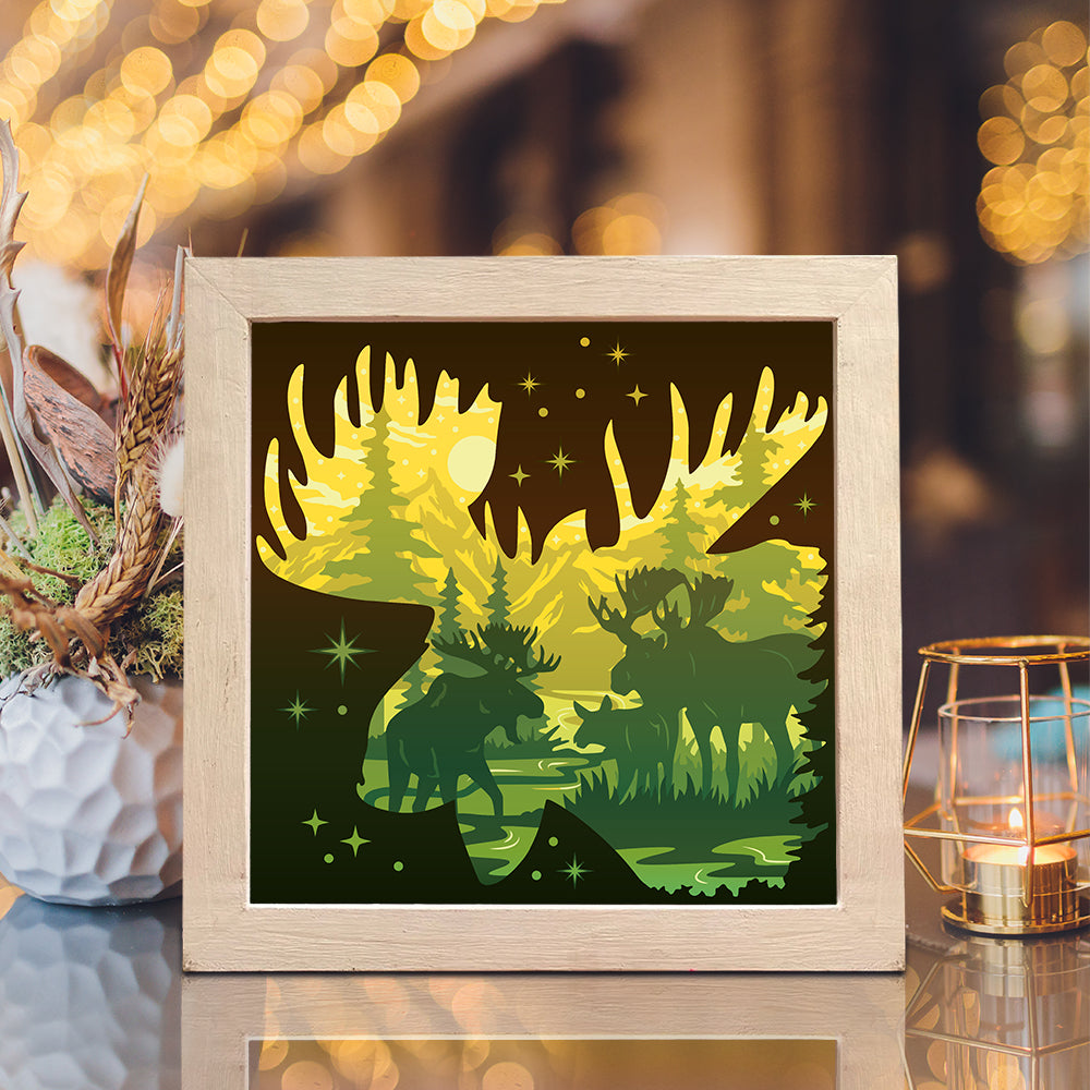 Moose 2 – 3D Lightbox SVG File for Cricut & Silhouette
