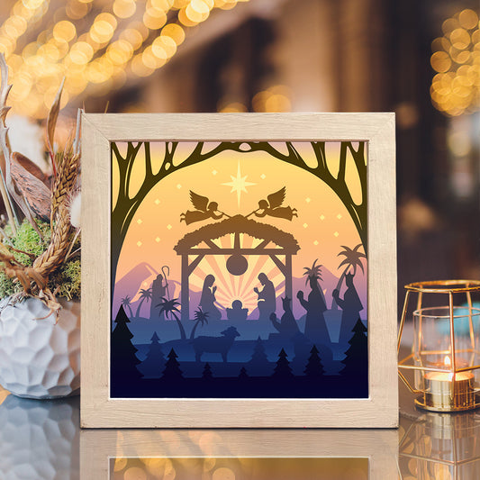 Merry Christmas 14 Square – 3D Lightbox SVG File for Cricut & Silhouette