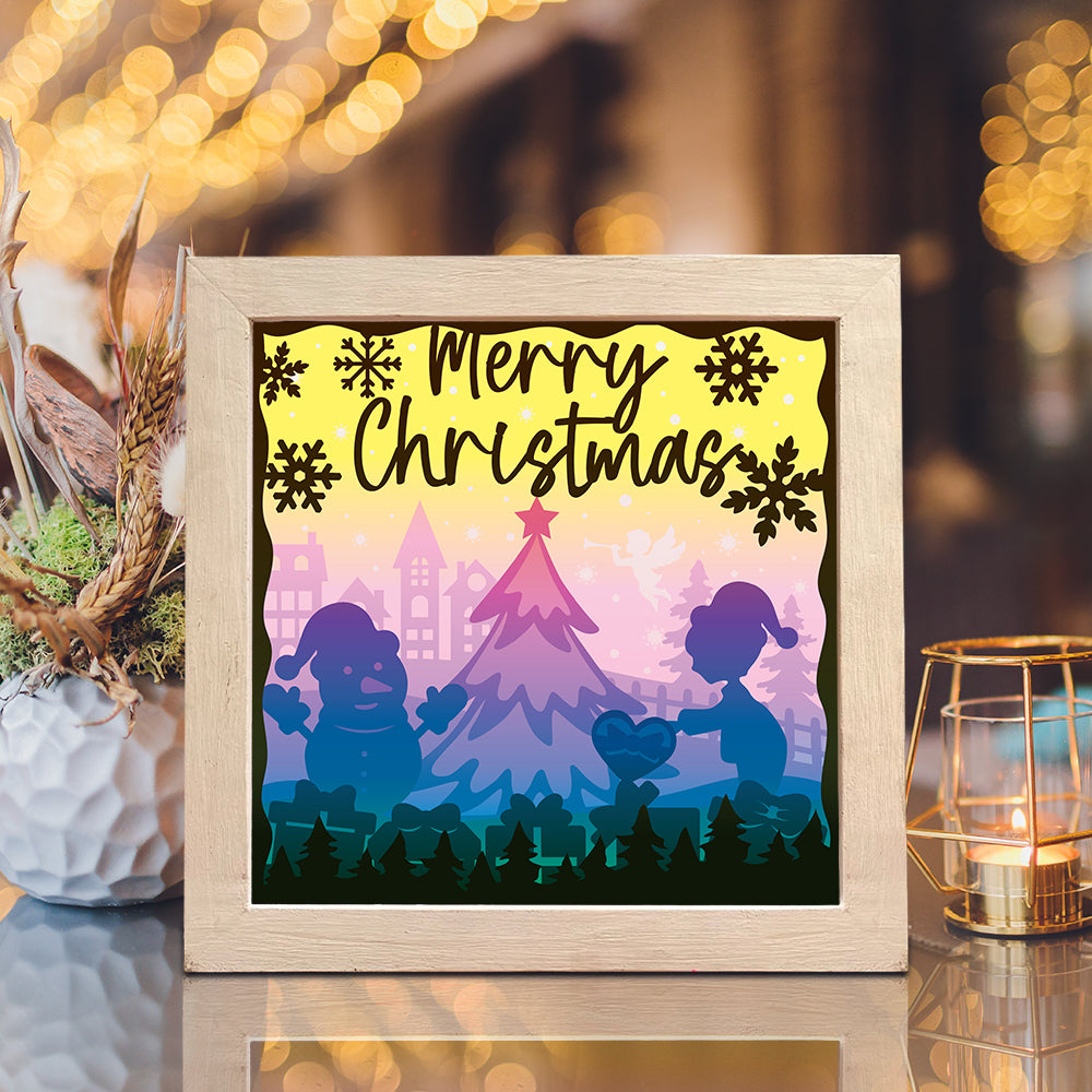 Merry Christmas 19 – 3D Lightbox SVG File for Cricut & Silhouette