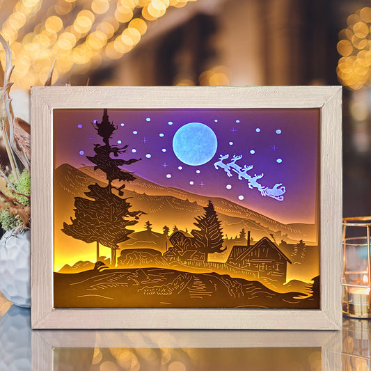 Merry Christmas 4 – 3D Lightbox SVG File for Cricut & Silhouette