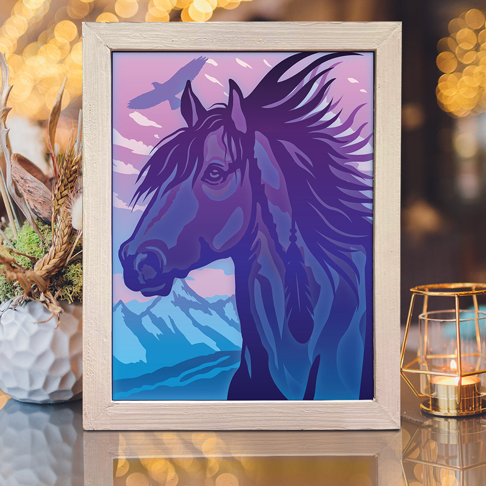 Horse Portrait – 3D Lightbox SVG File for Cricut & Silhouette