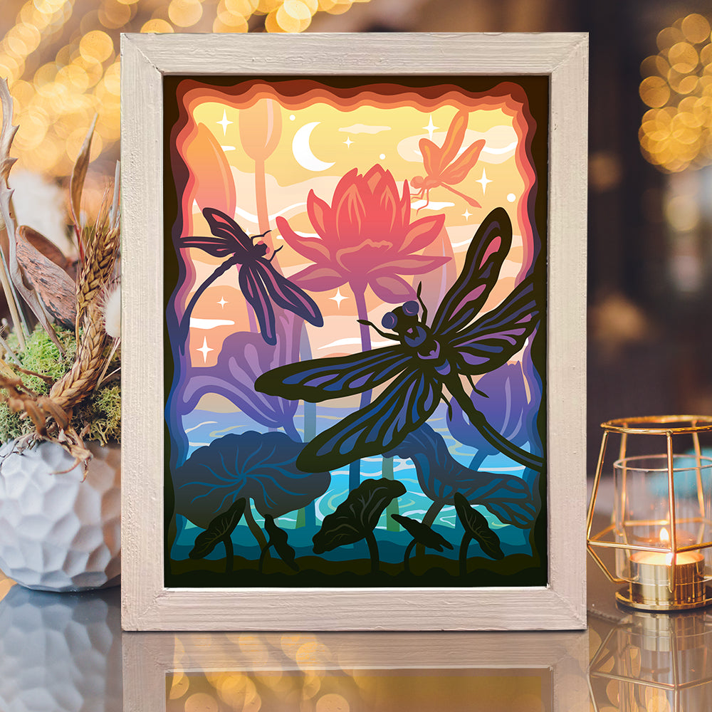 Dragonfly – 3D Lightbox SVG File for Cricut & Silhouette